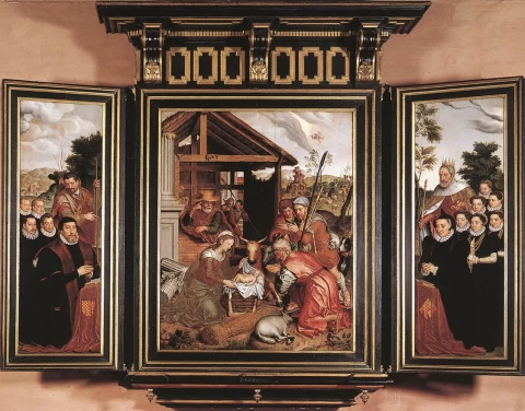 Piemenėlių pagarbinimas. Pieter Pourbus, 1574.