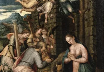 Piemenėlių pagarbinimas. Luca Longhi, 1550.