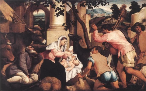 Piemenėlių pagarbinimas. Jacopo Bassano, 1544-45.