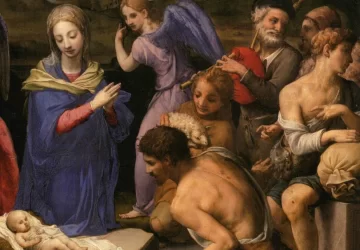 Piemenėlių pagarbinimas (detalė). Agnolo Bronzino, 1539-40.