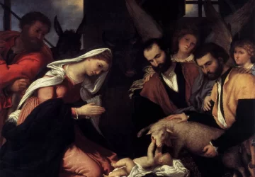 Piemenėlių pagarbinimas. Lorenzo Lotto, apie 1534.