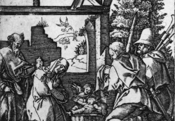 Piemenėlių pagarbinimas. Marcantonio Raimondi, po 1515.