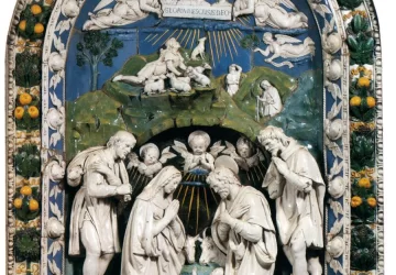 Piemenėlių pagarbinimas. Luca di Andrea della Robbia, 1513-20.