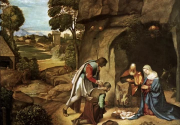 Piemenėlių pagarbinimas. Giorgione, 1505-10.
