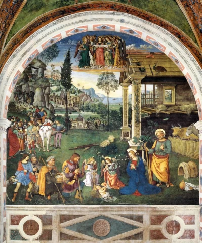 Piemenėlių pagarbinimas. Pinturicchio, 1501.