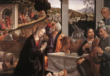 Piemenėlių pagarbinimas. Domenico Ghirlandaio, 1483-85.