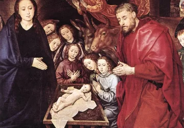 Piemenėlių pagarbinimas (detalė). Hugo van der Goes, apie 1480.