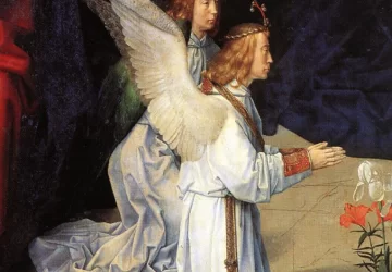 Piemenėlių pagarbinimas (detalė). Hugo van der Goes, 1476-79.