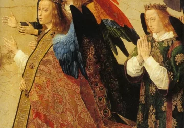 Piemenėlių pagarbinimas (detalė). Hugo van der Goes, 1476-79.