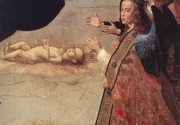 Piemenėlių pagarbinimas (detalė). Hugo van der Goes, 1476-79.