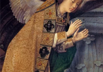 Piemenėlių pagarbinimas (detalė). Hugo van der Goes, 1476-79.