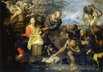 Piemenėlių pagarbinimas. Giovanni Battista Merano.