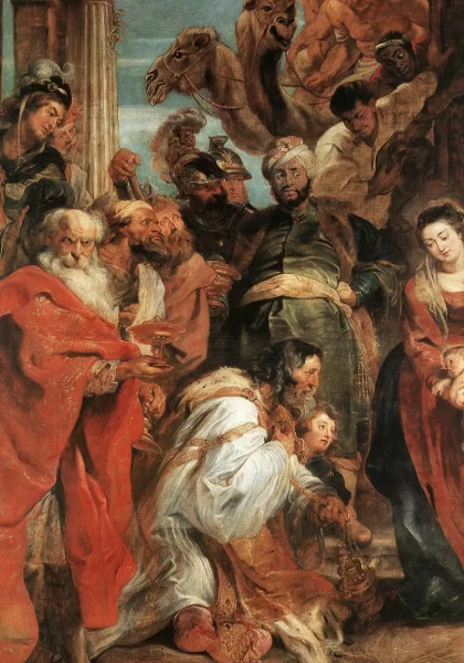 Išminčių pagarbinimas (detalė). Peter Paul Rubens, 1624.