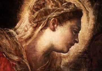 Išminčių pagarbinimas (detalė). Tintoretto, 1582.