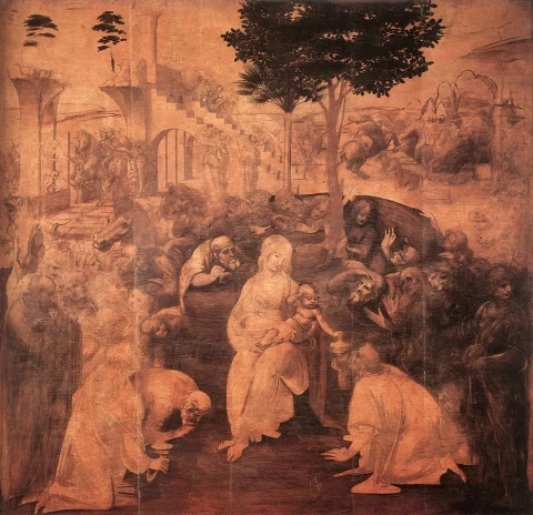 Išminčių pagarbinimas. Leonardo da Vinci, 1481-82.