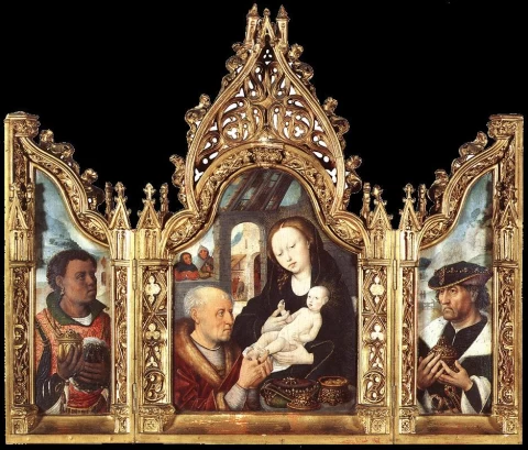 Išminčių pagarbinimo triptikas. Nežinomas flamandų meistras, 1475-1500.