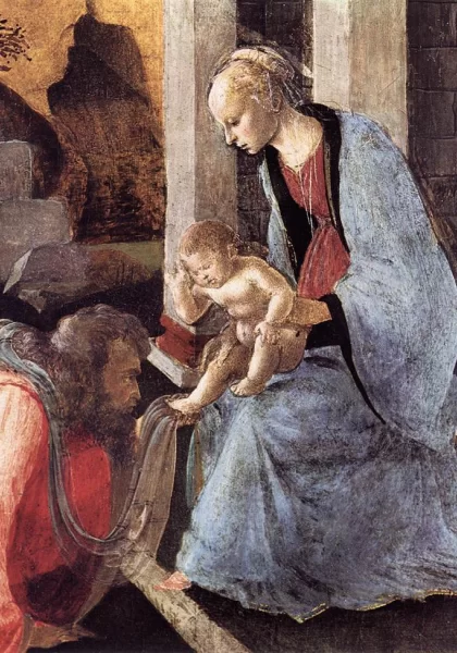 Išminčių pagarbinimas (detalė). Sandro Botticelli, 1465-67. Išminčių pagarbinimas (detalė). Sandro Botticelli, 1465-67.