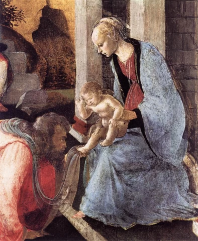Išminčių pagarbinimas (detalė). Sandro Botticelli, 1465-67.