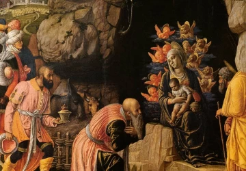 Išminčių pagarbinimas (detalė). Andrea Mantegna, 1460-64.