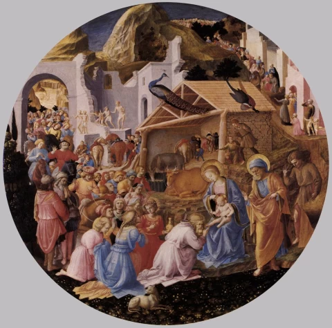 Išminčių pagarbinimas. Fra Angelico, apie 1445. Išminčių pagarbinimas. Fra Angelico, apie 1445.