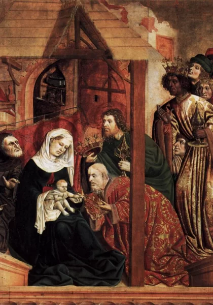 Išminčių pagarbinimas. Hans Multscher, 1437. Išminčių pagarbinimas. Hans Multscher, 1437.