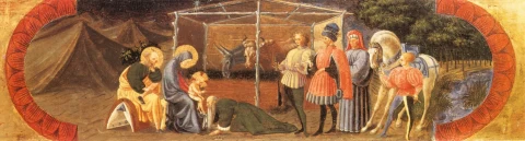 Išminčių pagarbinimas (Kvarate predela). Paolo Uccello, 1435-40.