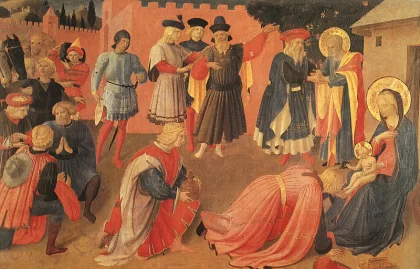 Išminčių pagarbinimas. Fra Angelico, apie 1433. Išminčių pagarbinimas. Fra Angelico, apie 1433.