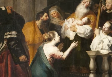 Jėzaus paaukojimas šventykloje. Cornelis de Vos, 1617-20.
