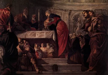 Kristaus paaukojimas šventykloje. Tintoretto, 1550-55.