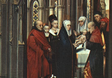 Paaukojimas šventykloje. Hans Memling, 1463.