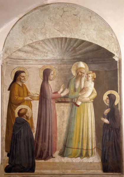 Jėzaus paaukojimas šventykloje (10-a celė). Fra Angelico, 1440-42.
