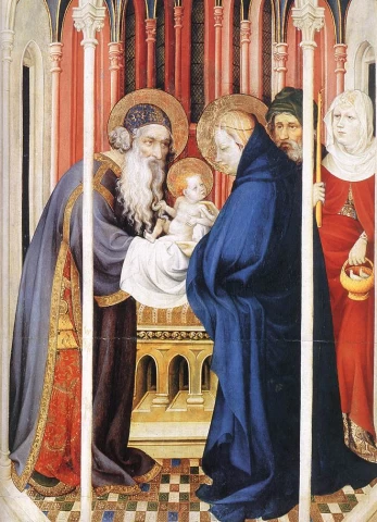 Kristaus paaukojimas. Melchior Broederlam, 1393-99.