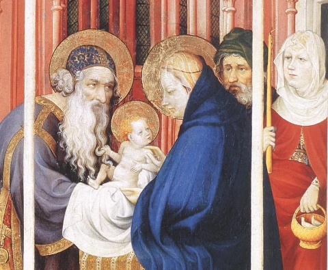 Kristaus paaukojimas (detalė). Melchior Broederlam, 1393-99.
