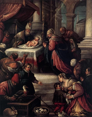 Kristaus paaukojimas šventykloje. Francesco Bassano.