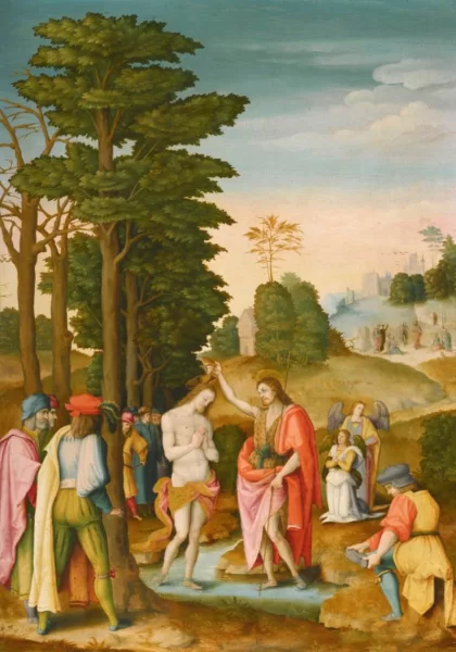 Kristaus krikštas. Bacchiacca, 1523-24.
