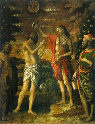 Kristaus krikštas. Andrea Mantegna, apie 1505.