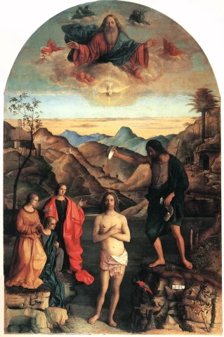 Kristaus krikštas. Giovanni Bellini, 1500-02.