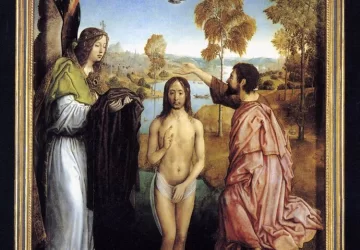 Kristaus krikštas. Juan de Flandes, 1496-99.