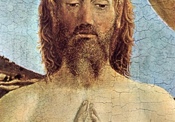 Kristaus krikštas (detalė). Piero della Francesca, 1448-50.