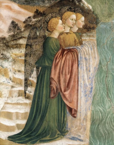 Kristaus krikštas (detalė). Masolino da Panicale, 1435.