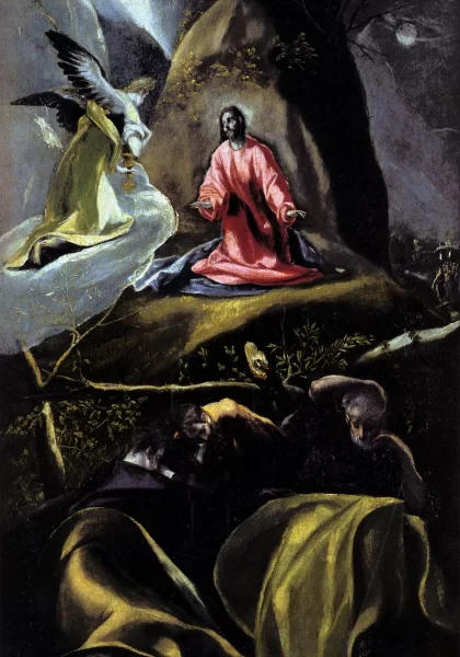 Agonija Alyvų Sode. El Greco, 1600-05.