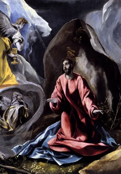 Agonija Alyvų Sode. El Greco, apie 1590.