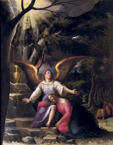 Agonija Alyvų Sode. Jacopo Ligozzi, apie 1587.