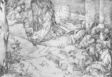 Kristus ant Alyvų Kalno. Albrecht Dürer, 1524.