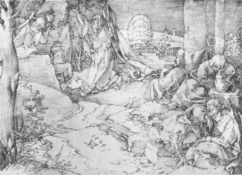 Kristus ant Alyvų Kalno. Albrecht Dürer, 1524.