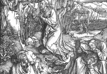 Kančia (didysis leidimas). Nr. 2. Kristus ant Alyvų Kalno. Albrecht Dürer, apie 1497.