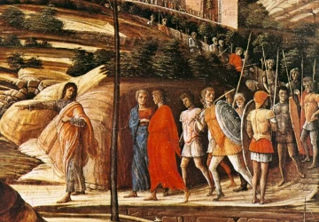 Agonija Alyvų Sode (detalė). Andrea Mantegna, apie 1459.
