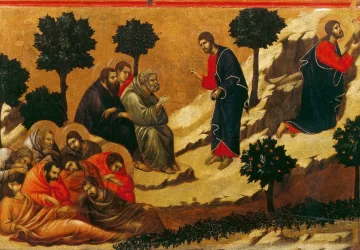 Agonija Alyvų Sode (scena Nr. 6). Duccio di Buoninsegna, 1308-11.