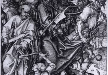 Kristaus išdavimas ir suėmimas. Martin Schongauer, apie 1480.