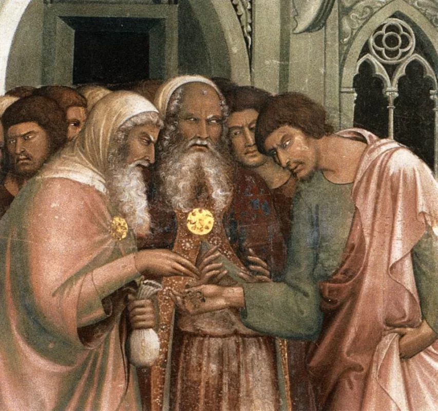 Judo išdavystė (detalė). Lippo Memmi, apie 1340.